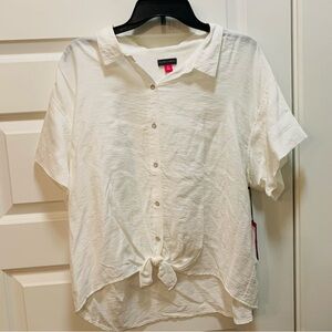 Vince Camuto White Notched Collar Button Down Shirt